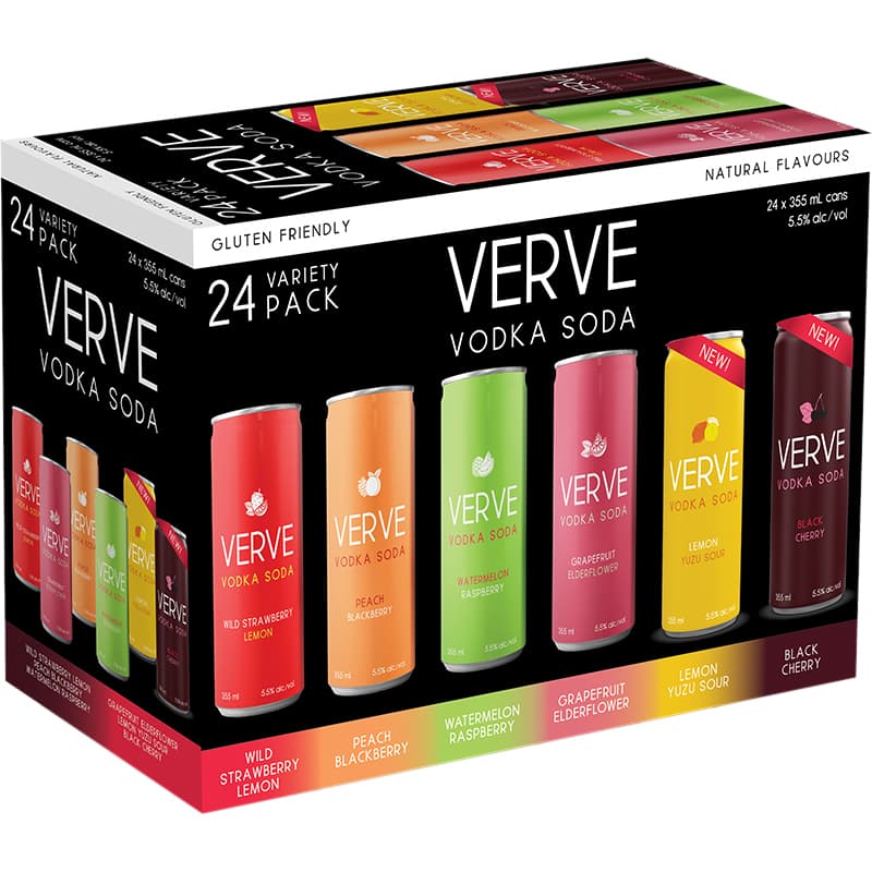 Verve - Vodka Soda Specialty Mix Pack Can - 24 pack
